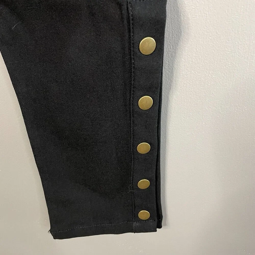 Unique Vintage Womens L Black Studded Skinny Western Cowboy Howdy Pants NWT - Picture 9 of 10